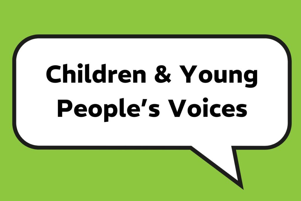 Title Children & Young People's Voices in a speech bubble