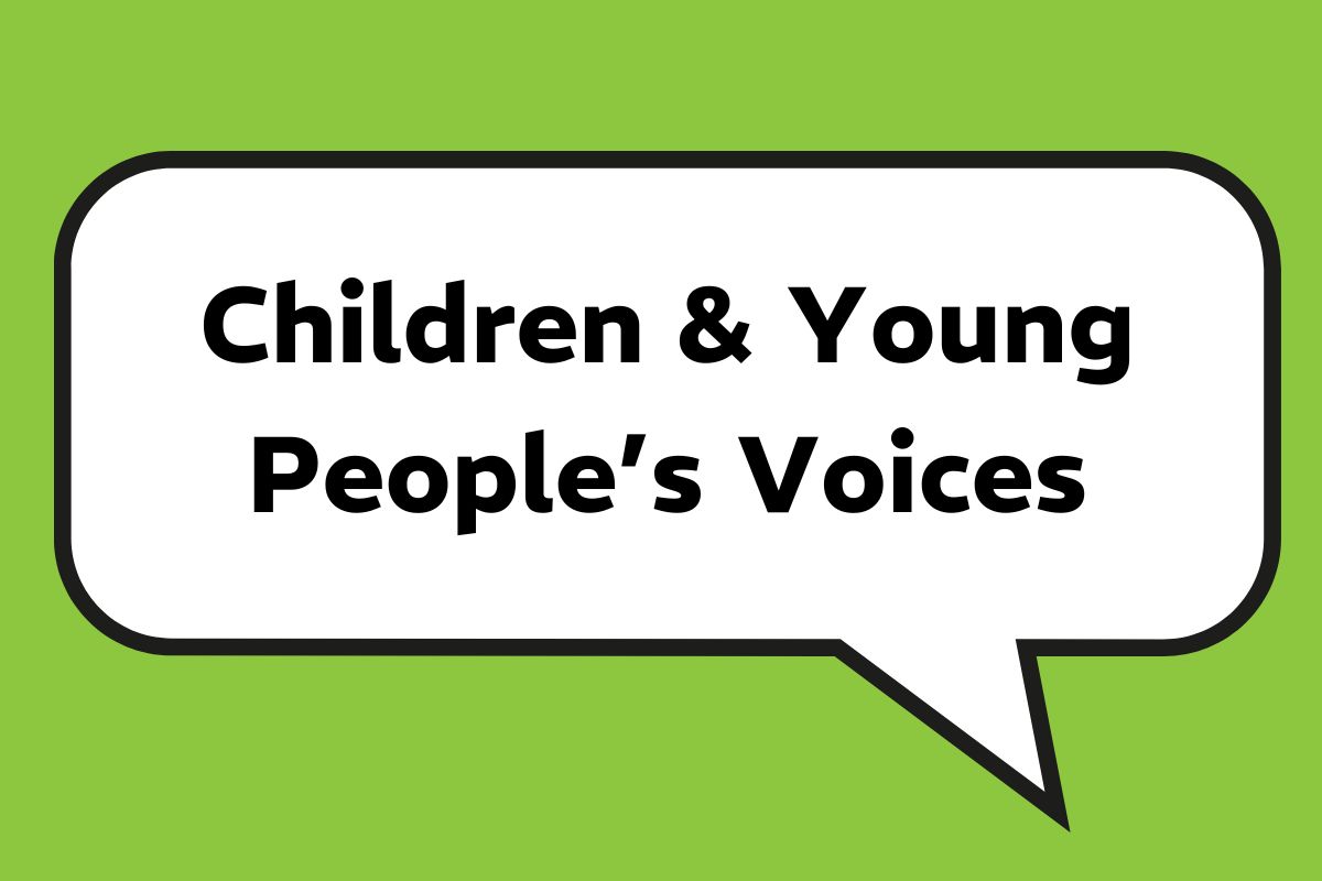 Title Children & Young People's Voices in a speech bubble