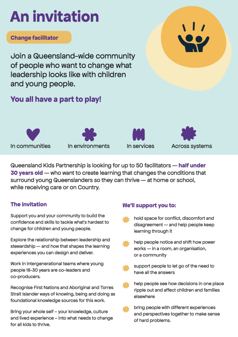 Page 1 of the Change Facilitator Flyer