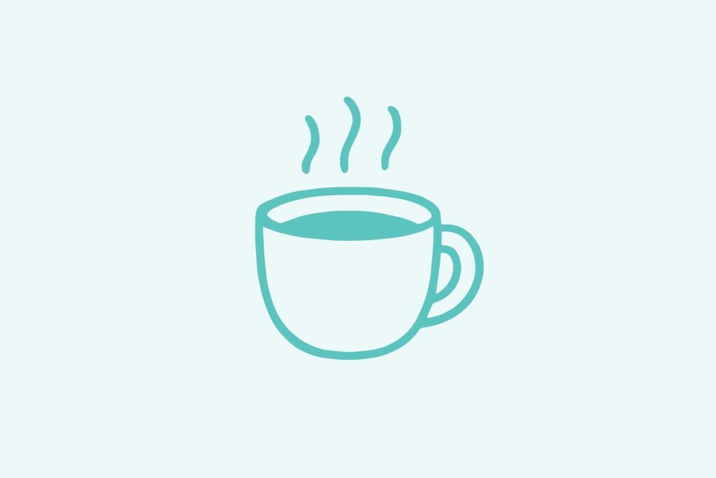 Green background with a coffee cup image